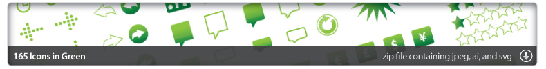 165 Vector Icons in Green. Click to download the zip.