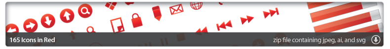 165 Vector Icons in Red. Click to download the zip.