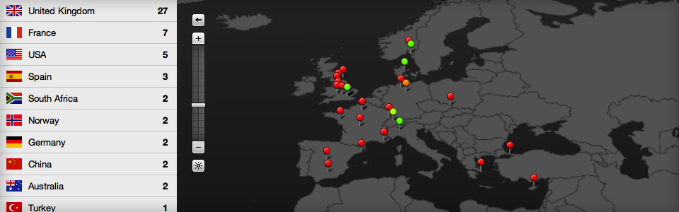 GoSquared full-screen Map View - real-time insight into where your visitors are right now