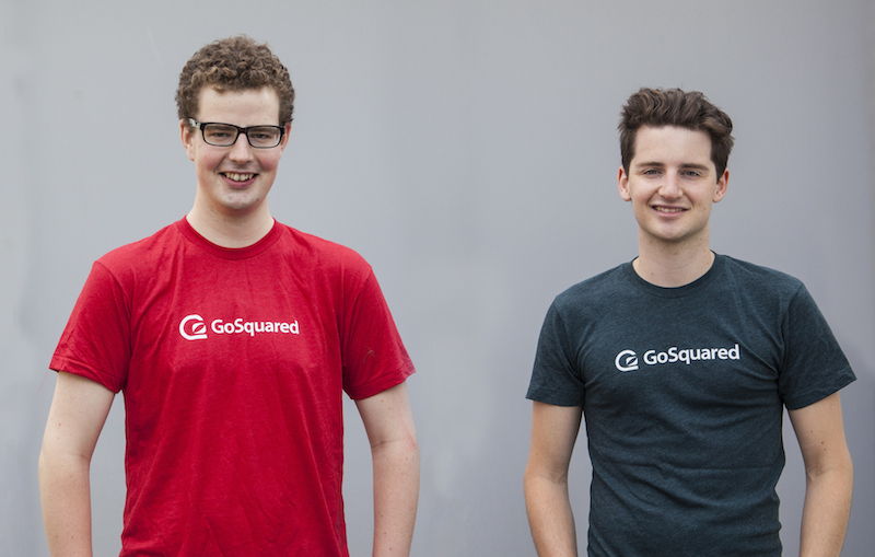 Hugh and Andrew from GoSquared before Growth Hacking Conference