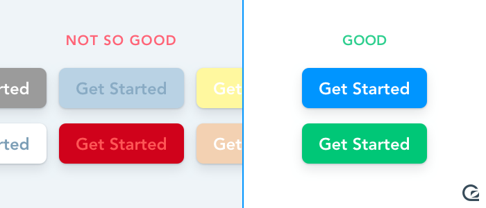 Call-to-Action buttons should use bold colours