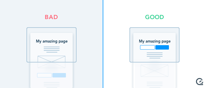 Call-to-Action buttons should be above the fold