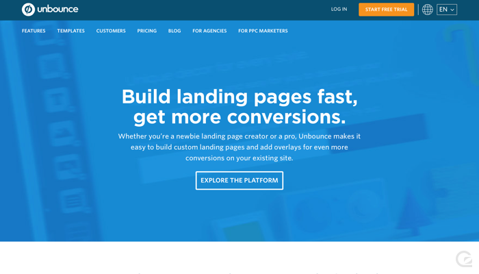 Unbounce CTA example