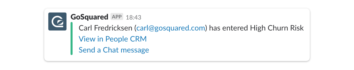 churn risk alert as a slack integration 