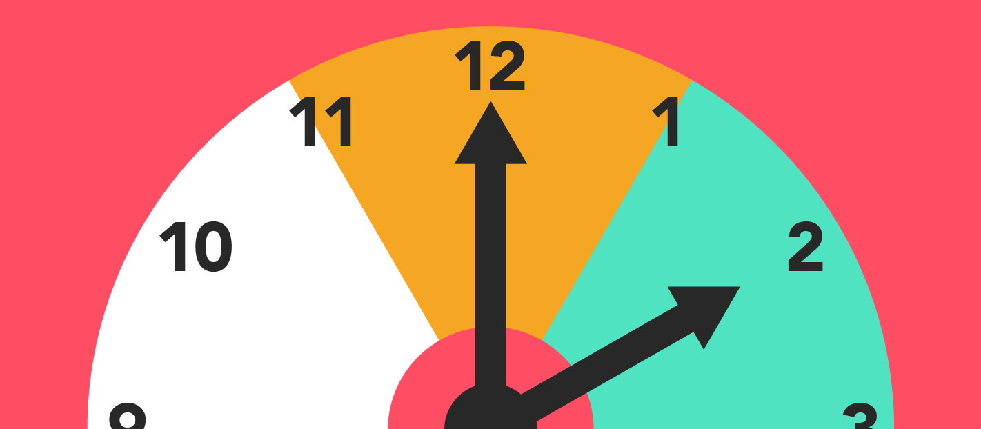 clock face with two hands to show the regularity of user engagement